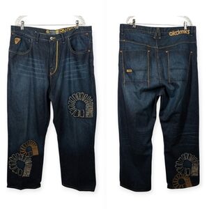 Vintage AKADEMIKS Denim Jeans 38W x 29L Relaxed Fit Streetwear Pants Hip Hop Y2K